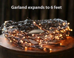 6 Foot Electric Lighted Iced Willow Garland - 48 Lights 7 6 Foot Electric Lighted Iced Willow Garland - 48 Lights -Battery Operated Candles Shop ice garland main