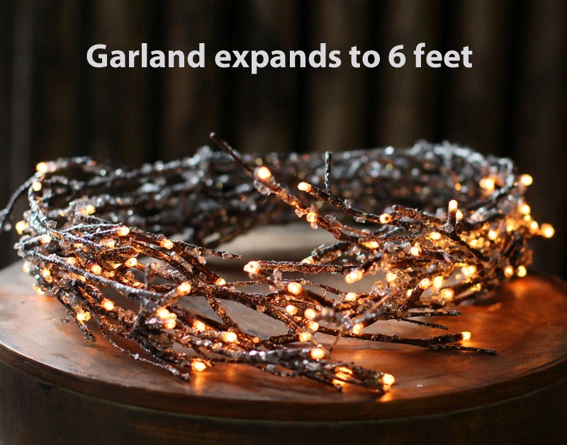 6 Foot Electric Lighted Iced Willow Garland - 48 Lights 5 6 Foot Electric Lighted Iced Willow Garland - 48 Lights - Image 3