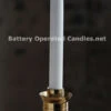 8 Inch Ivory Moving Flame Battery Operated Taper Candle - Timer -Battery Operated Candles Shop ivory dancing flame taper