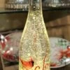 Lighted Wine Bottle With Swirling Glitter Joy Poinsettia Design With Cardinals Snow Globe -Battery Operated Candles Shop joy 2