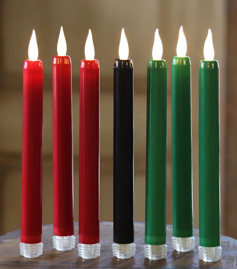 Flameless Kwanzaa Candles - Set Of 7 Tapers (Battery Operated) 4 Flameless Kwanzaa Candles - Set Of 7 Tapers (Battery Operated) - Image 2