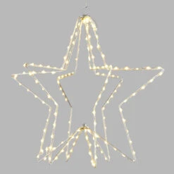 17.75 Inch Lighted Star - 204 Warm White LED Lights