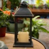 Battery Operated Brushed Bronze Candle Lantern - 12 Inch -Battery Operated Candles Shop large antique bronze full image