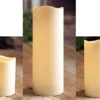 4.5 Inch Diameter Set Of 3 Flameless Large Outdoor Resin Candles - Timer Batteries Include -Battery Operated Candles Shop large set of 3 outdoor
