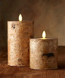 Luminara Embedded With Birch 4 X 5 Inch Flameless Pillar 4 Luminara Embedded With Birch 4 X 5 Inch Flameless Pillar - Image 2