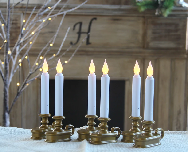 HOLIDAY DEAL Discount 6 Pack Battery Operated Window Sil Candle Antique Gold - Flicker And Steady On 3 HOLIDAY DEAL Discount 6 Pack Battery Operated Window Sil Candle Antique Gold - Flicker And Steady On