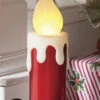 17.5 Inch Large Flickering Flame Red Metallic Christmas Candle 2 17.5 Inch Large Flickering Flame Red Metallic Christmas Candle -Battery Operated Candles Shop metallic candles red