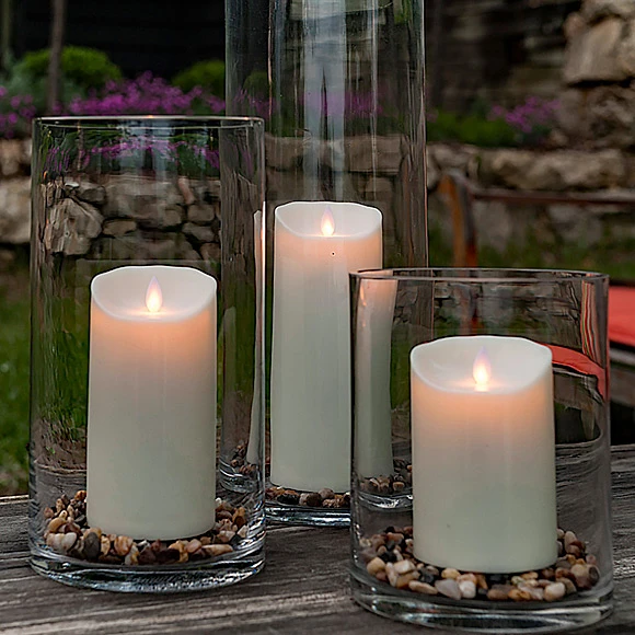 Outdoor Moving Flame Ivory Resin Battery Operated Candle 7 Inch - Timer Remote Ready 7 Outdoor Moving Flame Ivory Resin Battery Operated Candle 7 Inch - Timer Remote Ready - Image 5