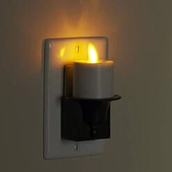 Moving Flame Night Light With Auto Sensor -Battery Operated Candles Shop nightligh new image
