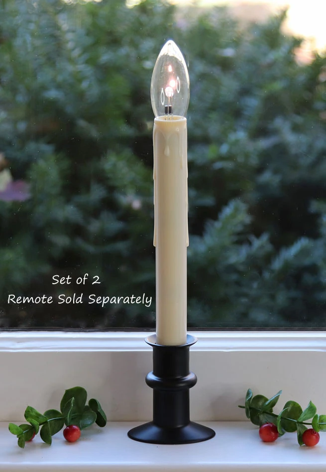 Adjustable Window Hugger Candles Dual Sided Bulb Onyx Set Of 2 - Remote Control 3 Adjustable Window Hugger Candles Dual Sided Bulb Onyx Set Of 2 - Remote Control