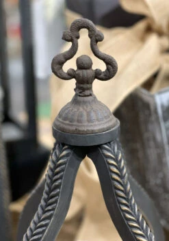 Herringbone Applique Open Lantern - 17 Inch NEW 2023 -Battery Operated Candles Shop open lanterns finial