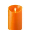 Moving Flame Orange Candle Battery Operated 3.5 X 7 With Timer -Battery Operated Candles Shop orange 5 inch moving flame pillar
