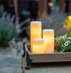 Outdoor All Weather Wax Pillar Candle 3 X 6 Inch - 5 Hour DUSK ON Timer -Battery Operated Candles Shop oudoor wax 1 1
