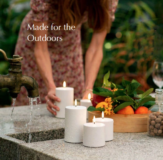 Uyuni Outdoor 3 Inch X 7 Inch White Pillar Candle - Remote Ready 4 Uyuni Outdoor 3 Inch X 7 Inch White Pillar Candle - Remote Ready - Image 2