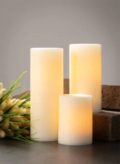 Outdoor All Weather Wax Candle 3 X 4 Inch - 5 Hour DUSK ON Timer -Battery Operated Candles Shop outdoor wax 3 2