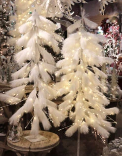 4 Foot Lighted Down Sweep White LED Tree - 190 Warm White Lights - NEW 2023 -Battery Operated Candles Shop pampas grass tree 4 and 6 1