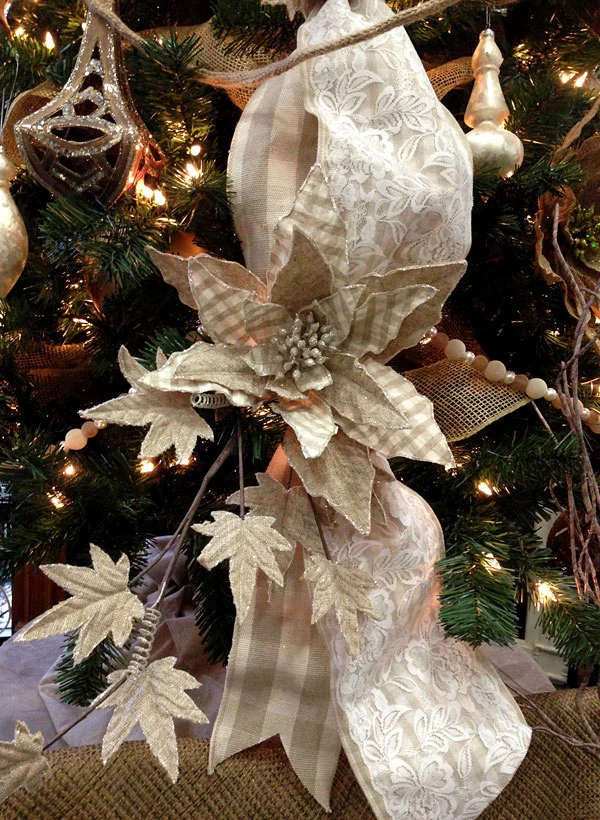 Cream And White Sack Cloth Check - Lace Overlay - 6 Inch X 5 Yards 5 Cream And White Sack Cloth Check - Lace Overlay - 6 Inch X 5 Yards - Image 3