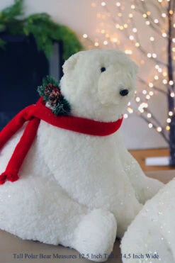 12.5 Inch Glitter Polar Bears Set Of 2 - NEW 2022 -Battery Operated Candles Shop polar large take two