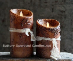 Moving Flame Primitive Brown Candle Battery Operated 3.5 X 7 - Timer - Remote Ready 8 Moving Flame Primitive Brown Candle Battery Operated 3.5 X 7 - Timer - Remote Ready -Battery Operated Candles Shop primitive brown luminara 2 1 1