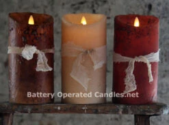 Moving Flame Primitive Brown Candle Battery Operated 3.5 X 7 - Timer - Remote Ready 9 Moving Flame Primitive Brown Candle Battery Operated 3.5 X 7 - Timer - Remote Ready -Battery Operated Candles Shop primitive luminara 7 inch 3