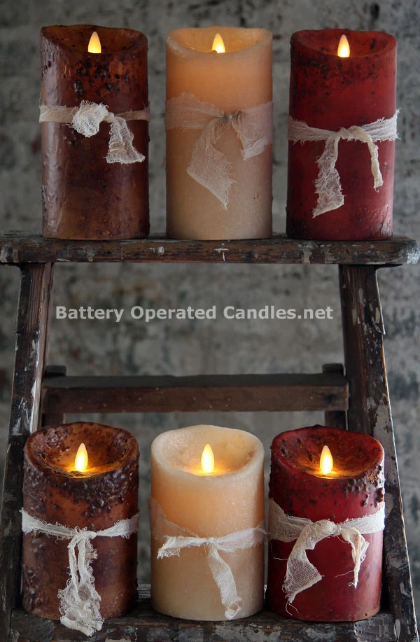 Moving Flame Primitive Brown Candle Battery Operated 3.5 X 7 - Timer - Remote Ready 7 Moving Flame Primitive Brown Candle Battery Operated 3.5 X 7 - Timer - Remote Ready - Image 5