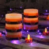 Set Of 2 Flameless Halloween Candles - 3 X 5 Inch -Battery Operated Candles Shop pumpkin pillars main image 1