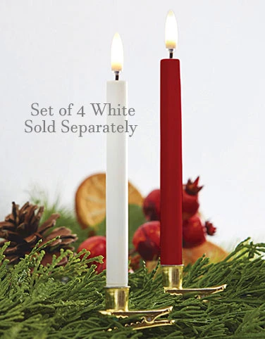 Uyuni 6 Inch Clip On Red Taper Candles Set Of 4 - Remote Ready 4 Uyuni 6 Inch Clip On Red Taper Candles Set Of 4 - Remote Ready - Image 2