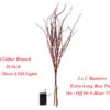 Bethlehem Lights Battery Operated Red LED Glitter Branch 36 Inch - Timer -Battery Operated Candles Shop red glitter branch red Leds