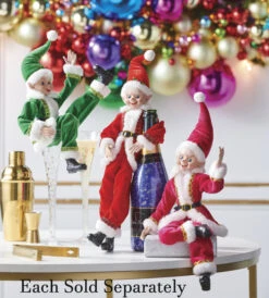 16 Inch Red Posable Christmas Elf -Battery Operated Candles Shop red pink green elf 2 1