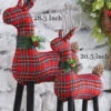 Red Plaid Deer Figurine - 20.5 Inch -Battery Operated Candles Shop red plaid deers two sizes