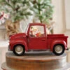 Lighted Red Truck Water Lantern With Santa In Swirling Glitter -Battery Operated Candles Shop red truck main image