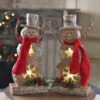 Set Of 2 Battery Operated Lighted Resin Snowman 10 Inch -Battery Operated Candles Shop resin set of 2 snowmen scar
