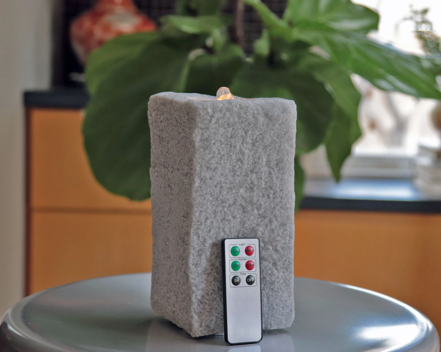 7 Inch Wax Aquaflame Rock Fountain Candle - Remote Control Included 3 7 Inch Wax Aquaflame Rock Fountain Candle - Remote Control Included