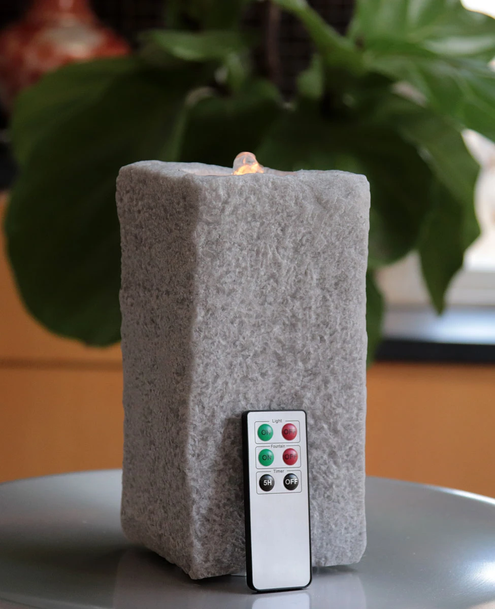 7 Inch Wax Aquaflame Rock Fountain Candle - Remote Control Included 4 7 Inch Wax Aquaflame Rock Fountain Candle - Remote Control Included - Image 2