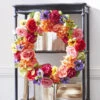 Mixed Floral Wreath - 24 Inch From RAZ -Battery Operated Candles Shop rose wreath main