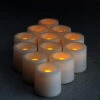 Tall Tea Lights - With Recessed Amber LED - Super Bright Set Of 12 -Battery Operated Candles Shop round amber tealights main