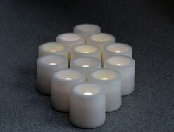 Tall Tea Lights - With Recessed Warm White LED - Super Bright Set Of 12