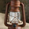 Battery Operated Vintage Style Dimmable Rusty Lantern With 12 LED's -Battery Operated Candles Shop rusty led lantern full larg