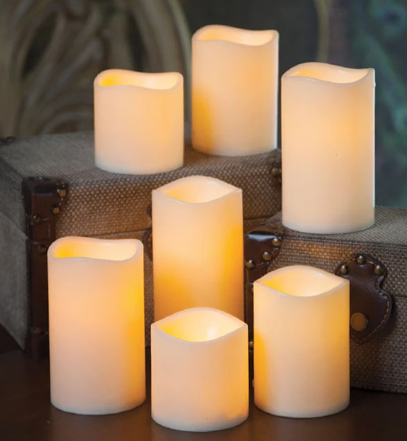 Set Of 7 Ivory Wax Flameless Candles 3 Set Of 7 Ivory Wax Flameless Candles