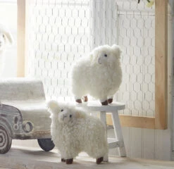 Sherpa Lamb Set Of 2 Assorted - 8 Inch - NEW 2023