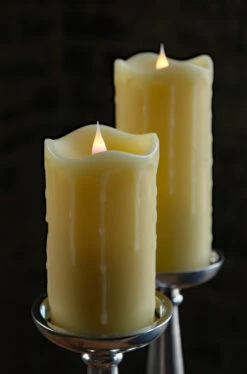 Moving Flame Simplux Ivory LED Drip Candle 5 Inch - Multi Timer - Remote Ready -Battery Operated Candles Shop simplux ivory 5 and 7 inch