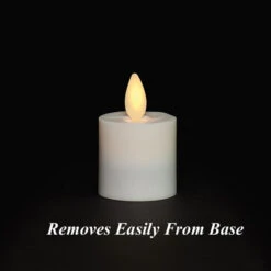 Moving Flame Rechargeable Votives Set Of 4 Remote Ready - Base Included -Battery Operated Candles Shop single image moving flame v