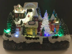 Musical Animated Christmas Winter Ski Village - With Sound And Motion