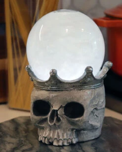 Halloween Skull Lighted Smoky Water Lantern Battery Operated -Battery Operated Candles Shop smokey skeleton side