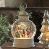 Snowman Family Christmas Scene Water Lantern With Swirling Glitter -Battery Operated Candles Shop snowfam one
