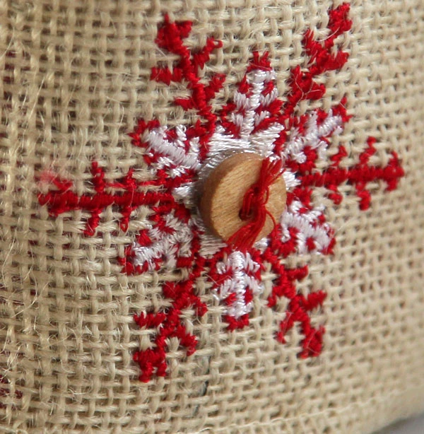 Ivory Snowflake Button Ribbon - High Quality Jute 2.5 Inch X 5 Yards 4 Ivory Snowflake Button Ribbon - High Quality Jute 2.5 Inch X 5 Yards - Image 2