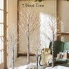 7 Foot Lighted Snowy Tree 280 Warm White LED - Indoor Outdoor - Steady On Or Twinkle From RAZ -Battery Operated Candles Shop snowy trees 2 size 1