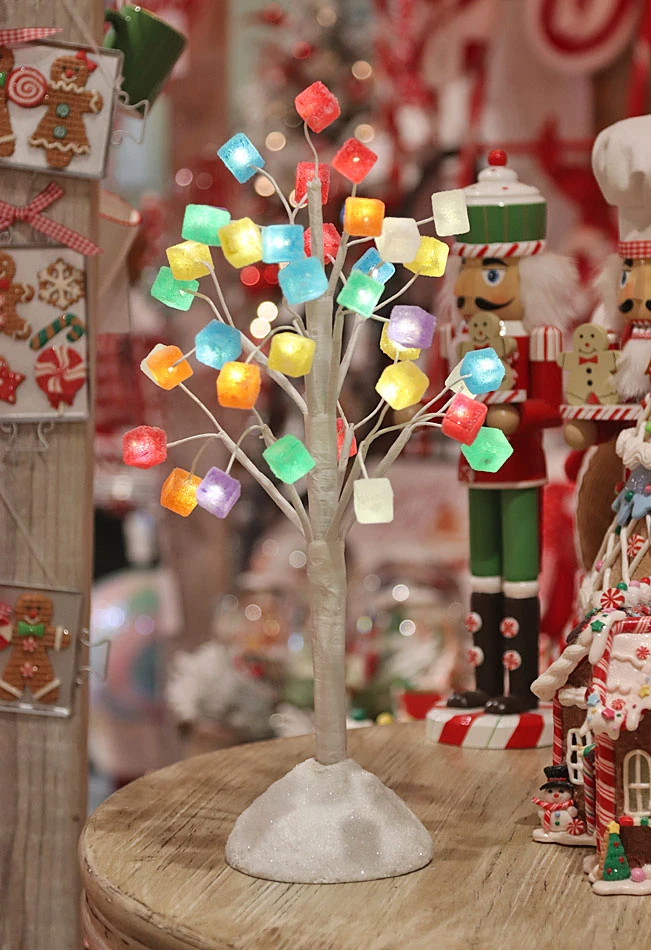 Lighted Gingerbread Gum Drop Candy Tree Battery Operated - 16 Inch 3 Lighted Gingerbread Gum Drop Candy Tree Battery Operated - 16 Inch