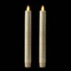 10 Inch Glitter Tiffany Champagne Moving Flame Taper Candle Set - 2 Remote Ready -Battery Operated Candles Shop tiffany glitter tapers 36052 main