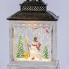 11 Inch Lighted Spinning Water Lanterns - Snowman In The Woods - Optional Music Setting -Battery Operated Candles Shop two tone snowman